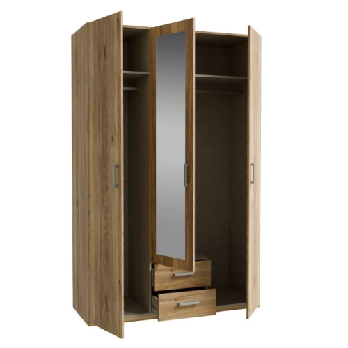 Szafa z lustrem i szufladami 130 cm Dąb Mauvella